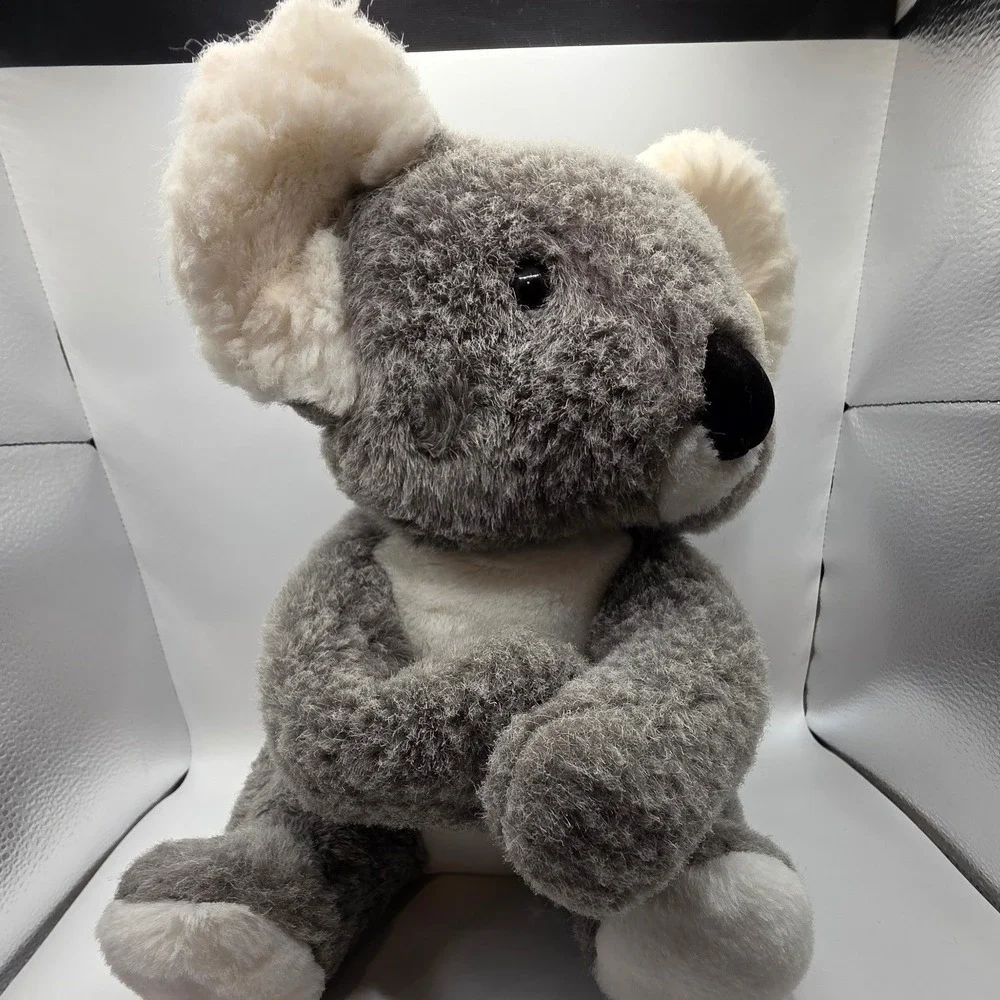 Chrisha Playful Plush Koala Grey White Hook and Loop Paws Vintage 1988 10x12